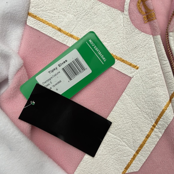 Halloween costume champagne sweater zip up tipsy elves size Small - Picture 4 of 7